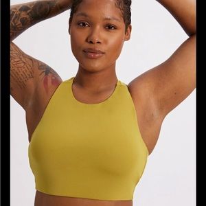 girlfriend collective Milo Racerback Sports Bra in Saturn yellow XL